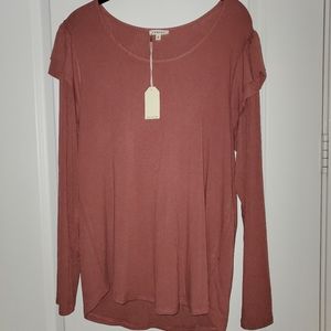 NWT Jodifl, Large, Brown Ruffle Flutter Sleeve